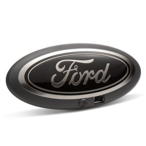Ford Super Duty Emblem Kit - Front + Rear - Ford Racing - Oval Emblem w/Camera, Smoked Chrome - Black - `20-`22